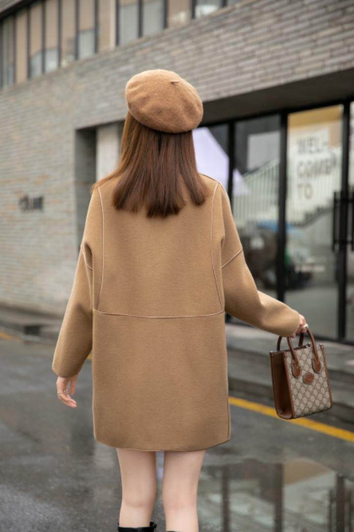 冬装新款：双面羊绒韩版西装外套M一，女装西装，拉思维加丝