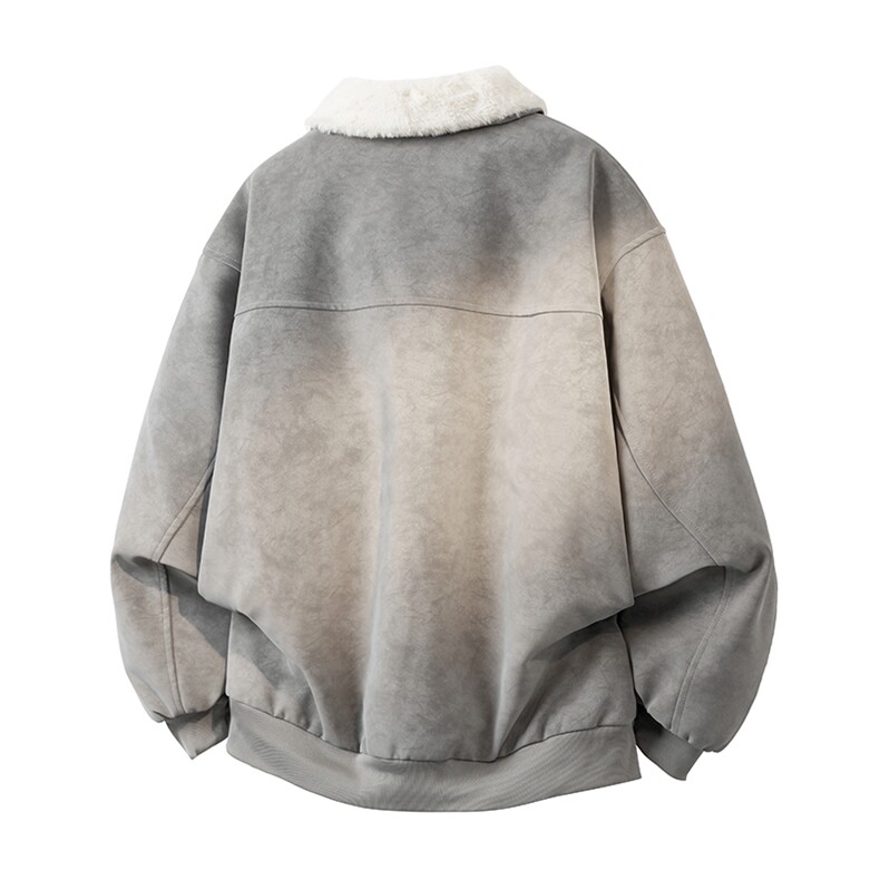 现货冬季美拉德毛领雾面PU皮棉服加绒加厚保暖百搭设计款情侣棉衣,男装棉衣,电商A443