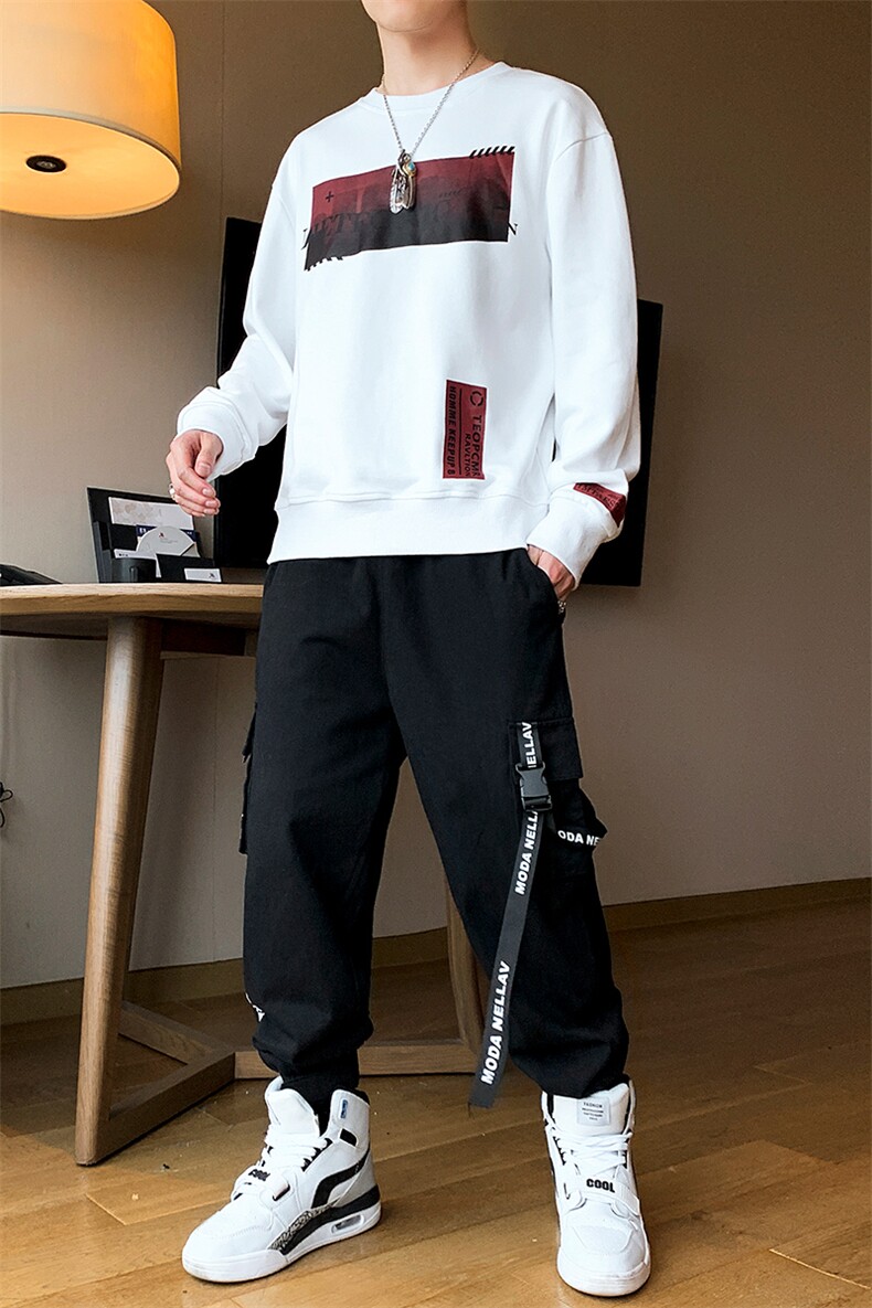 新款春秋男士卫衣宽松秋装两件套ins潮流百搭套装DS988T,男装卫衣,电商A102