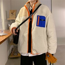 MY211-P135-拼色羊羔毛外套图片