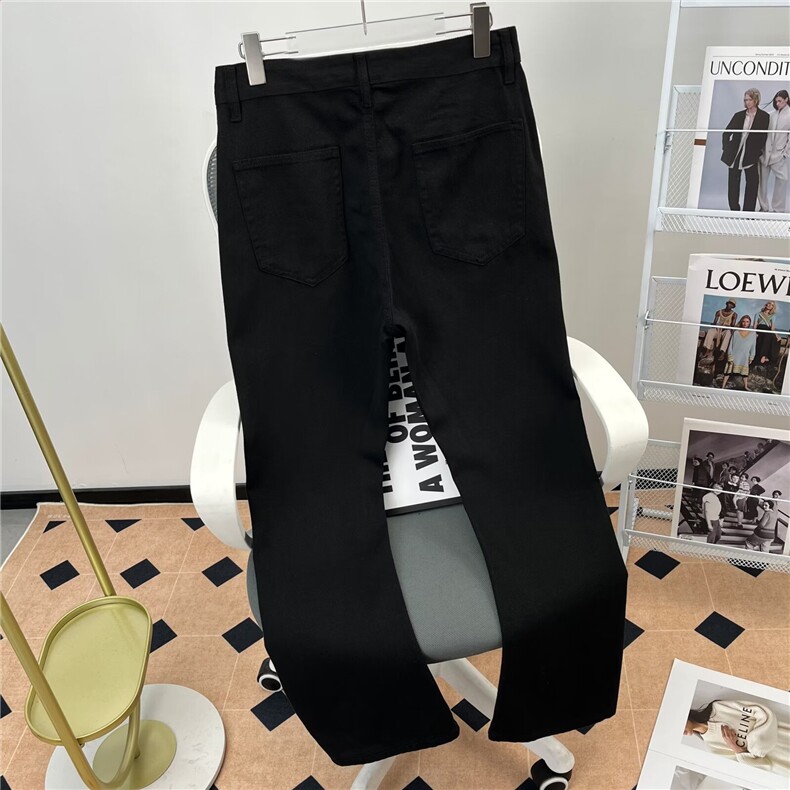 男女显瘦基础款微喇宽松直筒阔腿拖地长裤子B8010P36,男装休闲裤,星座1116-2