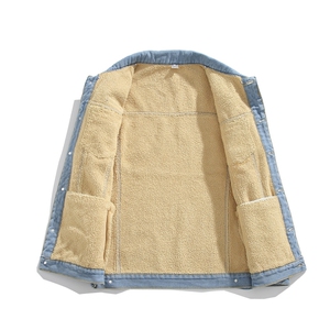大码牛仔棉服男冬季加厚保暖羊羔毛棉衣百搭保暖棉袄子MY2253-P95图片