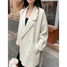 2025秋冬百搭时尚简约中长款大衣，女装双面呢大衣，荣图大衣