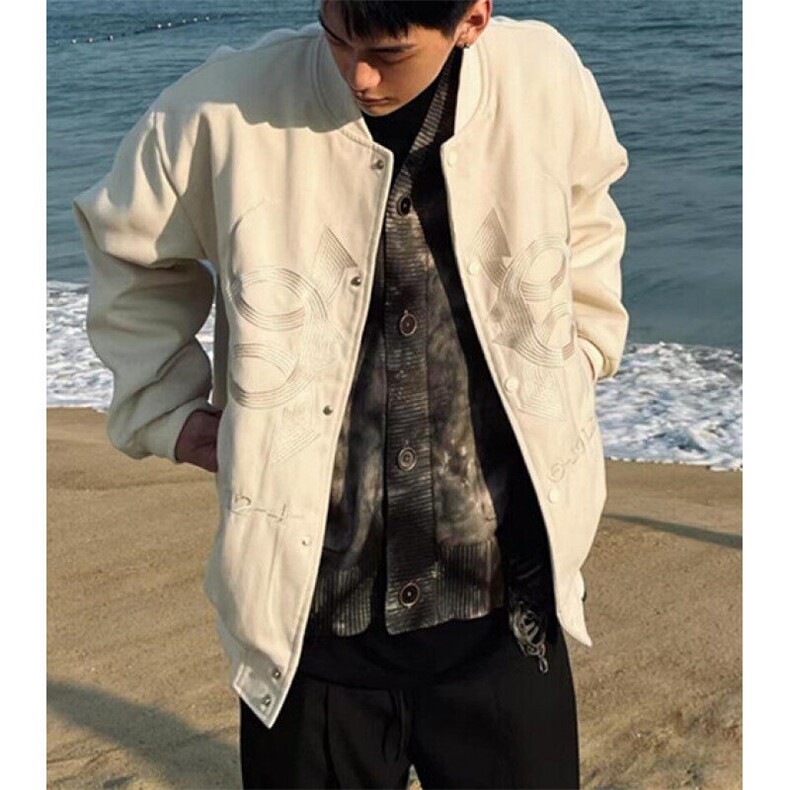 美式痞帅刺绣棒球服男女春秋百搭宽松夹克外套JV34,男装夹克,星座1116A（原606A-3）