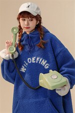 现货主推羊羔毛外套女加绒加厚刺绣字母卫衣416B-YM280-P75限88，男装卫衣，星座416B-1