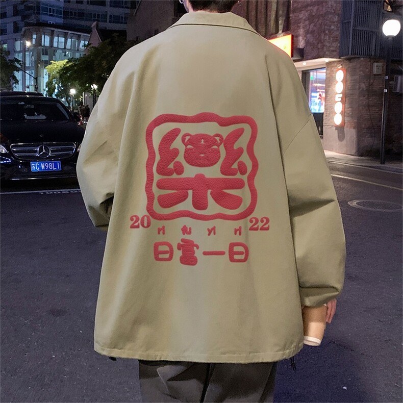 电商DSA028-JKB21FV2282024新款印花港风立领夹克休闲外套男,男装夹克,电商A028