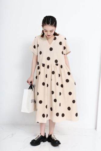 棉麻连衣裙，女装连衣裙，E·呀