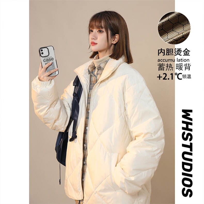白鸭绒菱格新标90绒品质羽绒服轻薄宽松立领羽绒外套Y875-TP168,男装羽绒服,电商A170