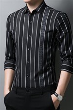 2023秋季新款中年男士薄款竹纤维长袖衬衫休闲爸爸装印花衬衣寸衫，男装衬衫，电商B212（原钱塘6029）