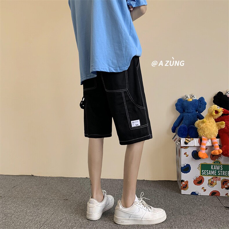 大码宽松休闲裤工装裤纯棉直筒裤短裤A014-DK919-P40控58,男装休闲裤,电商A014