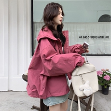 【现货！】玫红色冲锋衣2c213-2559-p145-k208，女装短外套，2C213