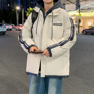 棉衣男冬季新款港风大码宽松连帽假两件加厚棉服MF8587-P88(现货图片