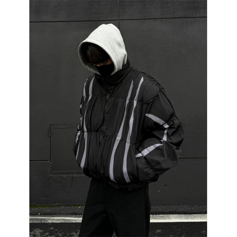 现货！拼接撞色高街欧美褶皱棉衣1005-MY001-P128，男装棉衣，星座1005