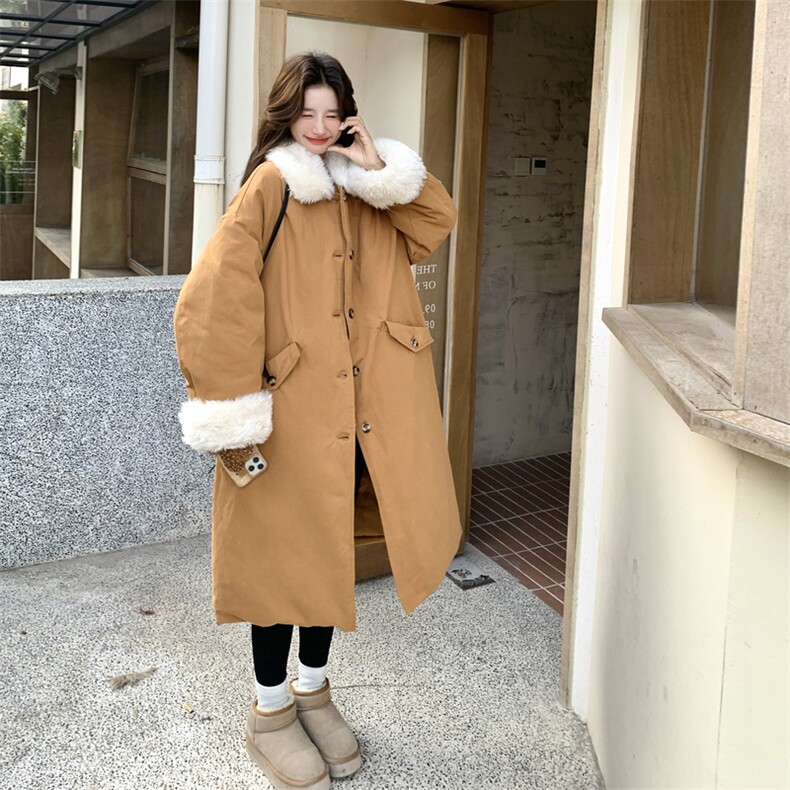 羊羔毛拼接派克羽绒服女2025冬季新款巨好看休闲保暖90白鸭绒外套,女装羽绒服,2C053