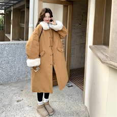 羊羔毛拼接派克羽绒服女2025冬季新款巨好看休闲保暖90白鸭绒外套，女装羽绒服，2C053