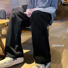 k1027-p45-控68M-5XL抽绳港风黄泥高阶黑暗破洞宽松大码牛仔裤，男装牛仔裤，星座116