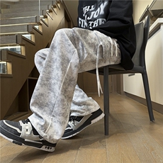扎染直筒工装伞兵裤男款秋复古脏脏休闲裤子男K45*P35控58，男装工装外套，星座227-1