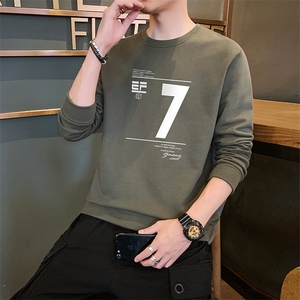 男士卫衣圆领长袖2021春秋季新款宽松潮流百搭上衣服男DF113T图片