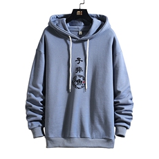 WY2070-P35加绒款-P40纯棉连帽卫衣男大码运动帽衫宽松薄砖墙，男装卫衣，电商A040A