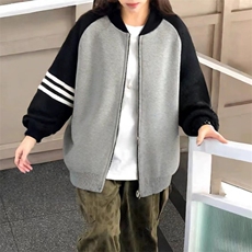 重磅秋冬北极绒开衫毛衣美式复古休闲慵懒风撞色立领针织衫外套，男装针织衫/毛衣，电商A486