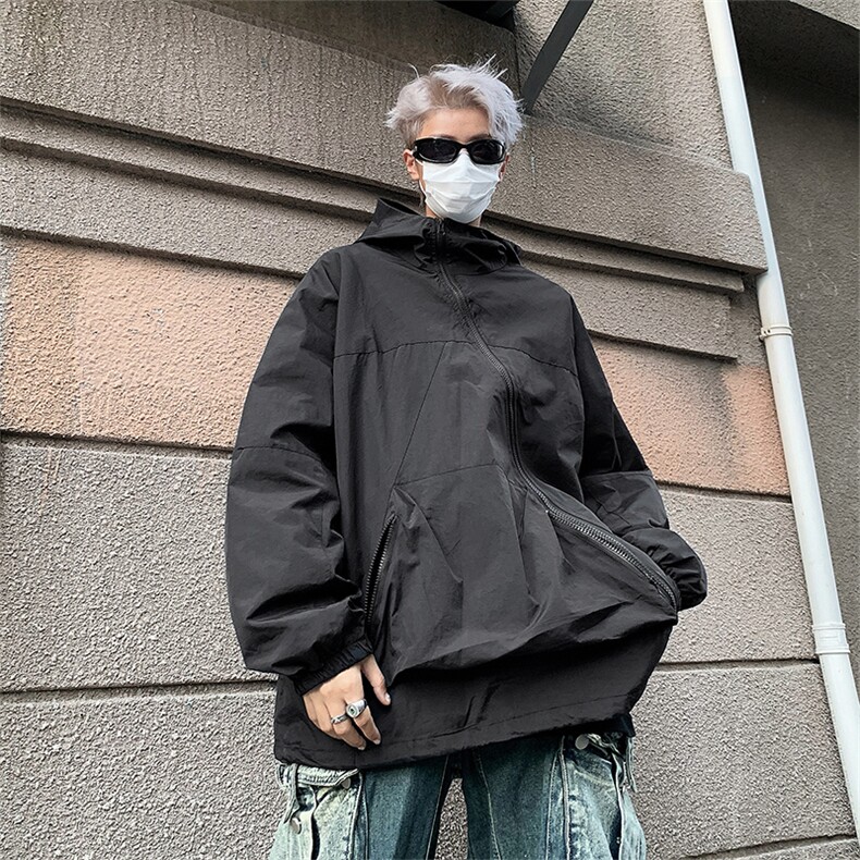 秋冬vintage工装连帽外套男女学生bf宽松港风夹克冲锋衣J8726-p62,男装夹克,星座1008