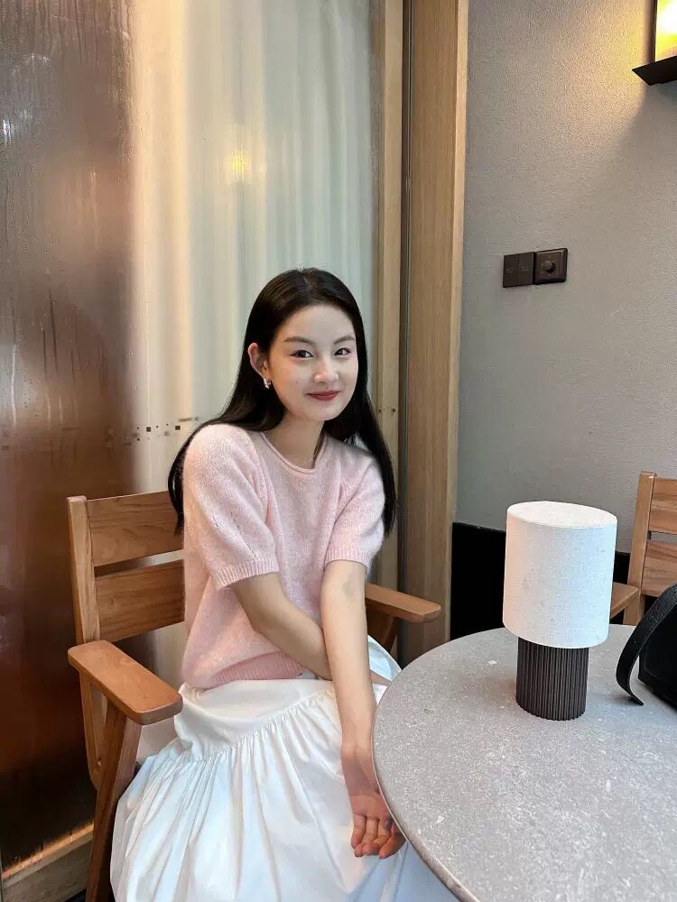 韩版女套头圆领卷边宽松百搭打底短袖,女装T恤,圣旺供货