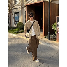 春新款日系复古条纹衬衣男女生宽松休闲长袖衬衫学院风，男装衬衫，星座1210-1