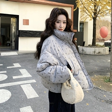新款主推碎花保暖50绒羽绒服2677-P245-K368，女装短外套，2C129