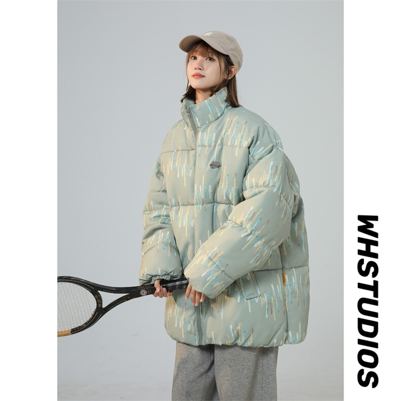 棉服男女七彩线印花棉衣立领面包服棉袄加厚外套3359-P70控108,男装棉衣,星座207