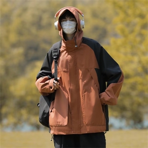 A756-P66 日系复古工装夹克上衣男秋季潮牌户外机能连帽冲锋衣图片