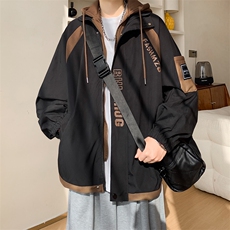 春秋季假两件连帽夹克大码新款夹克外套XZ102B-1-JK2568P85，男装夹克，星座102B-1