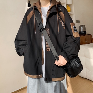 春秋季假两件连帽夹克大码新款夹克外套XZ102B-1-JK2568P85图片