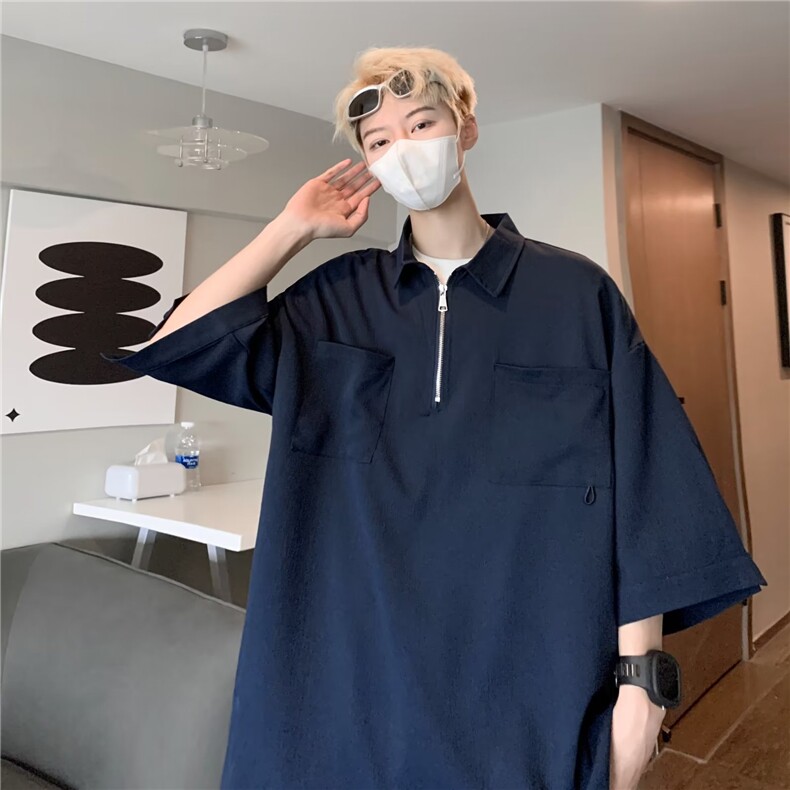 夏季新款衬衫潮流慵懒男方领衬衫W1261P33,男装衬衫,星座1116-2