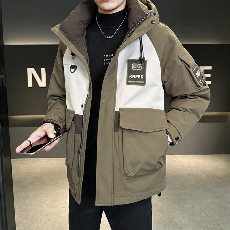 冬季店主风新款工装羽绒服男中长款冲锋衣羽绒外套Y3611-P245,男装羽绒服,电商A237