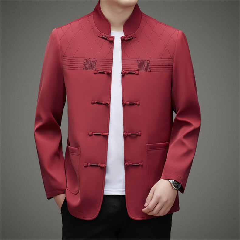 春秋风唐装盘扣外套MJ5802-单上衣P115套装P170三件套P240,男装休闲套装,星座1105-3