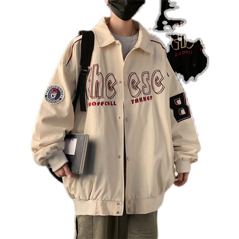2024秋装新款男士夹克工装外套潮休闲刺绣上衣情侣A158=JK311-P98,男装夹克,电商A158-1