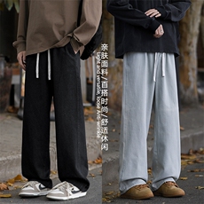 宽松直筒阔腿牛仔裤男生休闲裤子K823-特批35-加绒特批45，男装牛仔裤，星座718-1