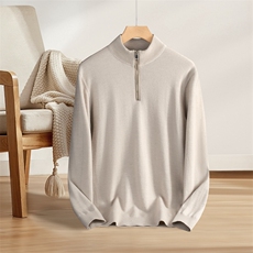 2025舒适百搭简约秋冬新款虚提半开拉链羊绒衫,男装羊绒套衫,羿博羊绒, 2025舒适百搭简约秋冬新款虚提半开拉链羊绒衫,男装羊绒套衫,羿博羊绒,