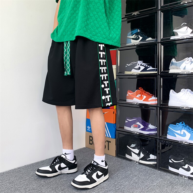 2025夏季港风宽松休闲运动短裤五分裤B266-DK10-P30,男装牛仔裤,星座B257-1