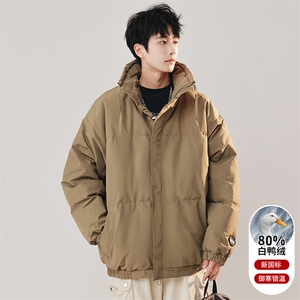 A436-W957-P195控248 港风宽松立领80%白鸭绒外套情侣款羽绒服潮图片