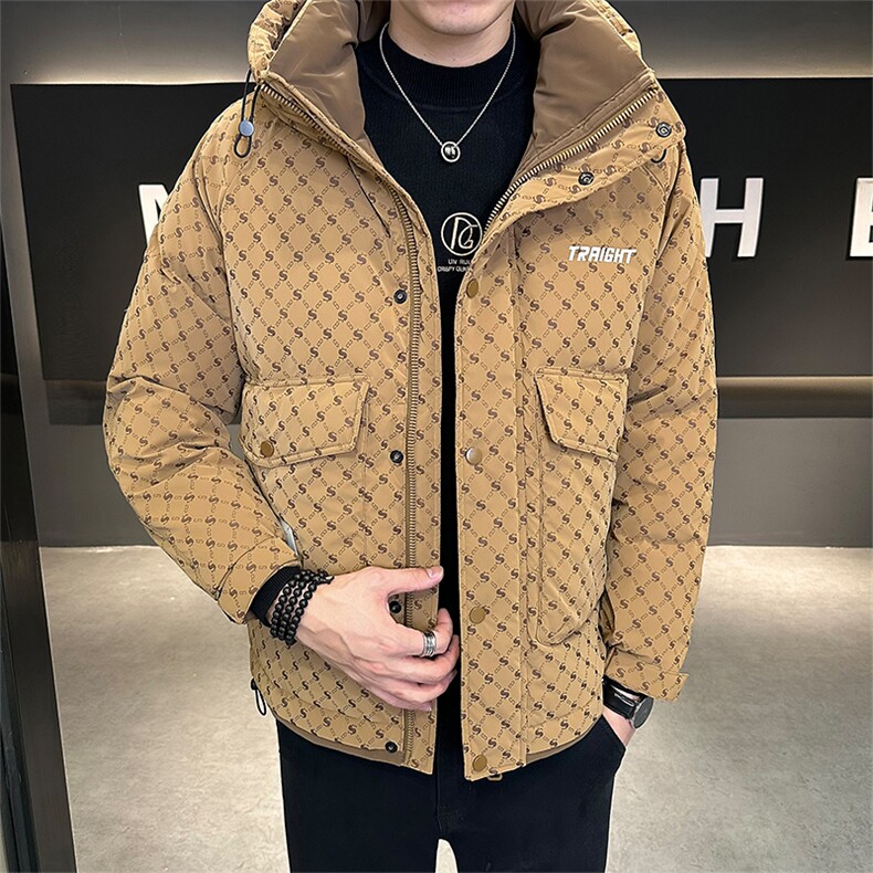 2025冬季店主风羽绒服字母印花高级感连帽保暖外套男YR8090-P220,男装羽绒服,电商A413