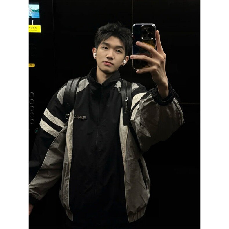 706-JK219-P85特P春季美式复古解构撞色机能飞行夹克运动外套,男装夹克,星座706
