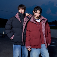 冬季新品得物美式潮流高品质格子加绒加厚棉衣外套棉服MY5566-P88，男装棉衣，星座610B-1