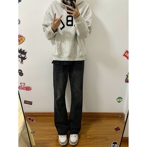 B221 美式ins高街暗黑光版修身微喇牛仔裤 LK23137-P55 控78图片