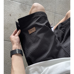 XZ612-K763-P35 控49 夏季泡泡格速干运动短裤沙滩裤五分裤中裤图片