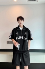 现货不缺货夏季男装休闲运动套装百搭撞色套装1209-1-TZ12-P65，男装休闲套装，星座1209-1