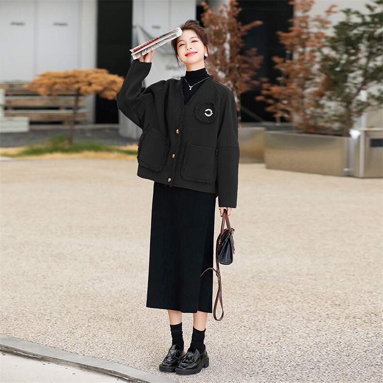 百搭显瘦外套女秋冬季新款韩版气质长袖短款上衣秋季中国2025,女装毛呢外套,秋水欣儿