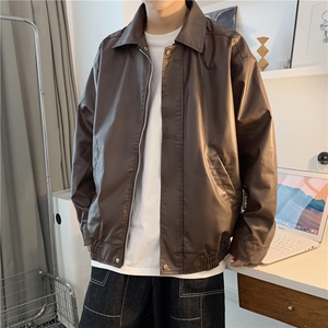 Wt3366-P68美式复古宽松型机车皮衣夹克图片