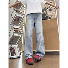 B221美式ins高街暗黑宽松直筒破洞牛仔裤LK25480-特P45控78，男装牛仔裤，电商B221