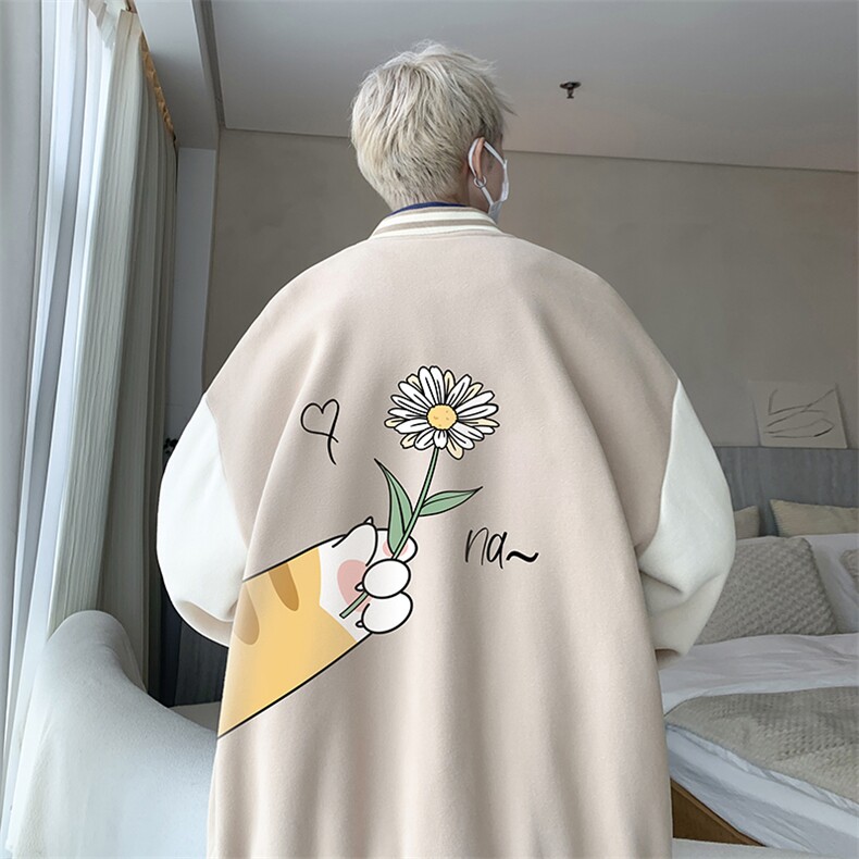 摇粒绒棒球服男大码开衫卫衣男夹克BF86265-P65,男装夹克,电商A040